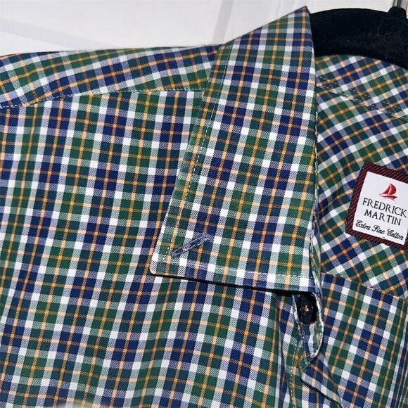 Fredrick Martin Men's XL Plaid Button-Down Dress Shirt Long Sleeve Multicolor - Picture 5 of 9